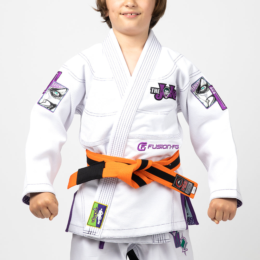 bjj fight gear Fusion Fight Gear Batman Return of The Joker BJJ Kids White Gi (Issue #22) M1