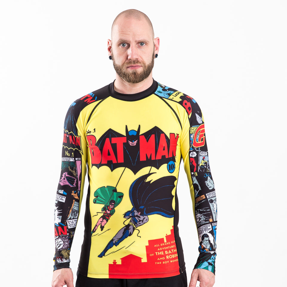Fusion Fight Gear Batman Number 1 Comic Rash Guard Compression Shirt