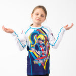 Fusion Fight Gear Harley Quinn Kids BJJ Rash Guard Long Sleeve