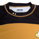 Star Trek TNG Uniform rashguard gold front close up