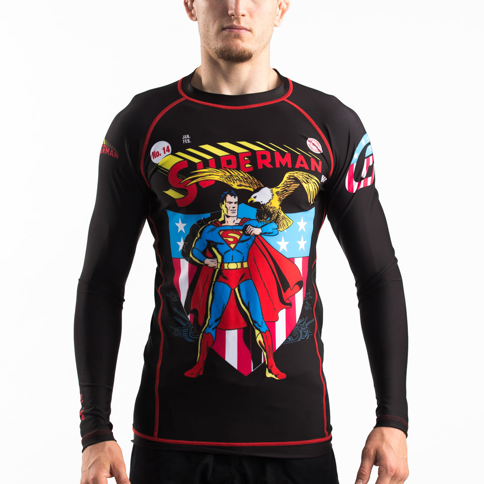 Fusion Fight Gear Superman Americana Compression BJJ Rash Guard