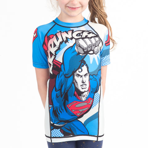 Superman Krunch rashguard kids shortsleeve front cropped