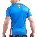 Superman classic logo BJJ rash guard back cropped
