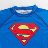 Superman logo kids rash guard short sleeve front collar product