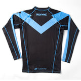 Fusion Fight Gear Nightwing Blue V BJJ Rash Guard compression shirt
