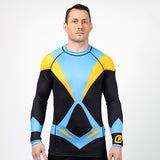 Fusion Fight Gear Nightwing Disco BJJ Rash Guard Compression Shirt