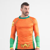 Aquaman costume rash guard front
