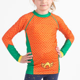 Aquaman costume BJJ rash guard kids longsleeve front cropped