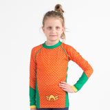 Aquaman costume rash guard kids longsleeve front