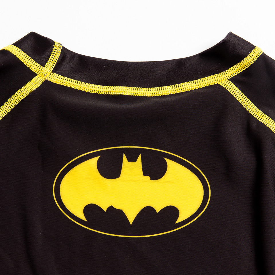 Batman Rash Fusion Fight Gear Batman Inverted Logo Compression BJJ Rash Guard- Bla