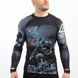 Fusion Fight Gear Batman Breaking The Bat Bane BJJ Rash Guard Compression  Shirt