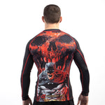 Fusion Fight Gear Batman Red Skull BJJ Rash Guard Compression Shirt- RETIRED