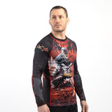 Fusion Fight Gear Batman Red Skull BJJ Rash Guard Compression Shirt- RETIRED