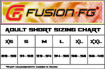 Fusion Fight Gear adult shorts size chart