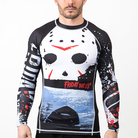 Friday the 13th rash guard front cropped