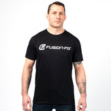 Fusion FG black distressed logo t shirt front