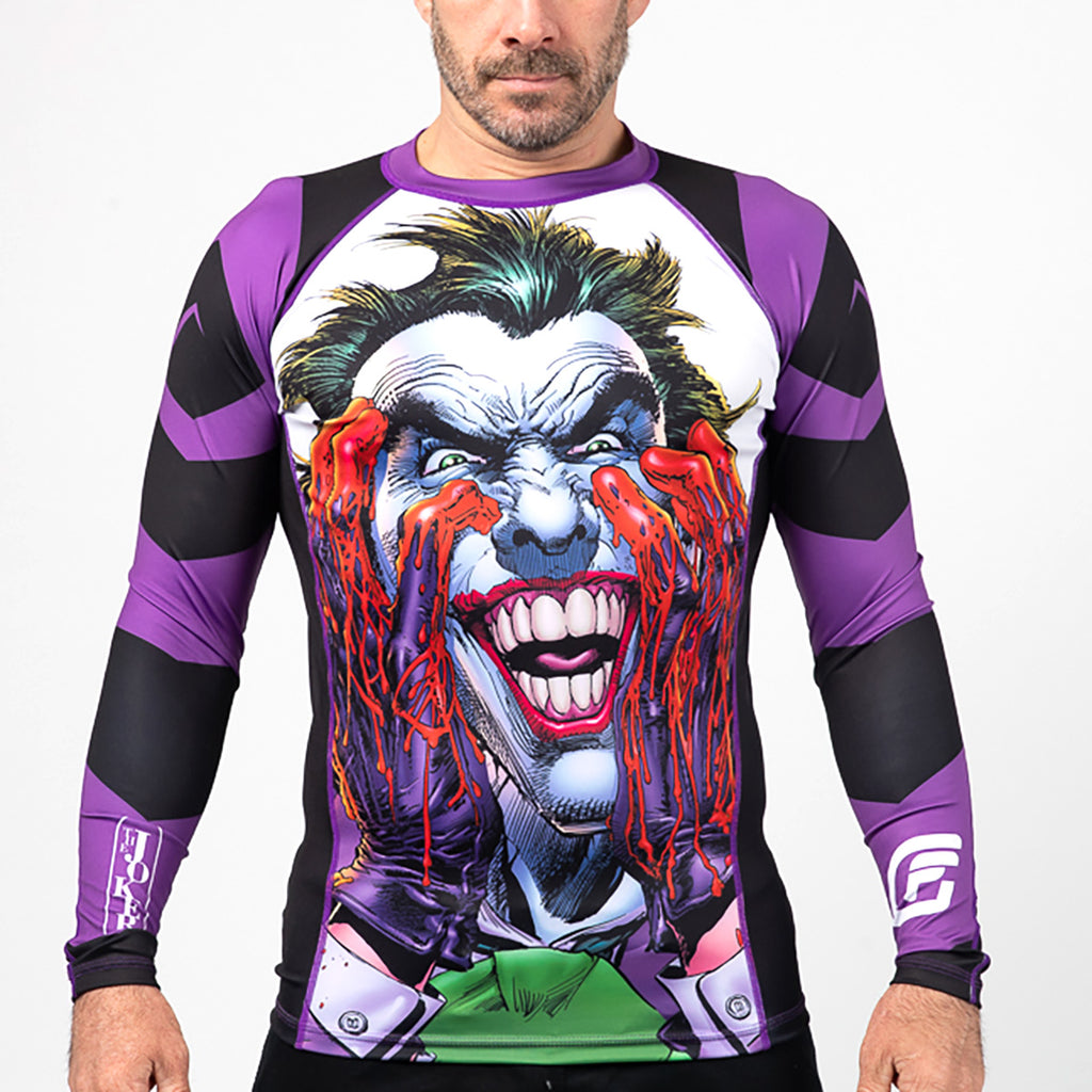 Fusion Fight Gear The Joker Bloody Hands BJJ Rash Guard Compression Shirt S