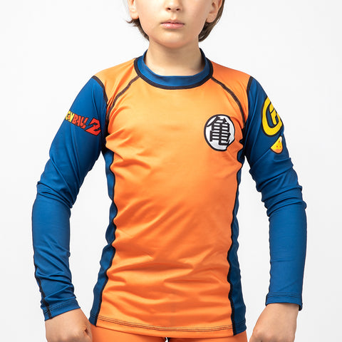 Fusion Fight Gear Dragon Ball Z Goku Costume Kids BJJ Rash Guard Compression Shirt