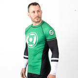 Fusion Fight Gear Green Lantern BJJ Rash Guard Compression Shirt