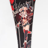 Harley Quinn Dc Bombshells Spats leggings black left leg closeup
