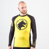 Fusion Fight Gear Rocky Italian Stallion BJJ Rash Guard- Yellow and Black (RETIRED)