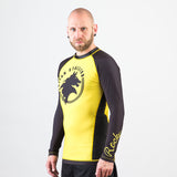 Fusion Fight Gear Rocky Italian Stallion BJJ Rash Guard- Yellow and Black (RETIRED)