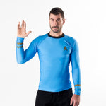 Star Trek Classic Uniform rashguard blue Vulkan salute