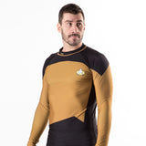 Star Trek TNG Uniform rashguard gold front angled