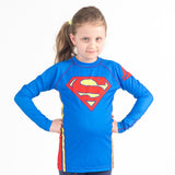 Superman logo kids rash guard longsleeve front 2