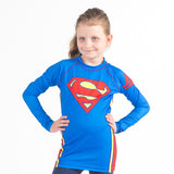 Superman logo kids rash guard longsleeve front 3