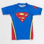 Superman logo kids rashguard short sleeve front product