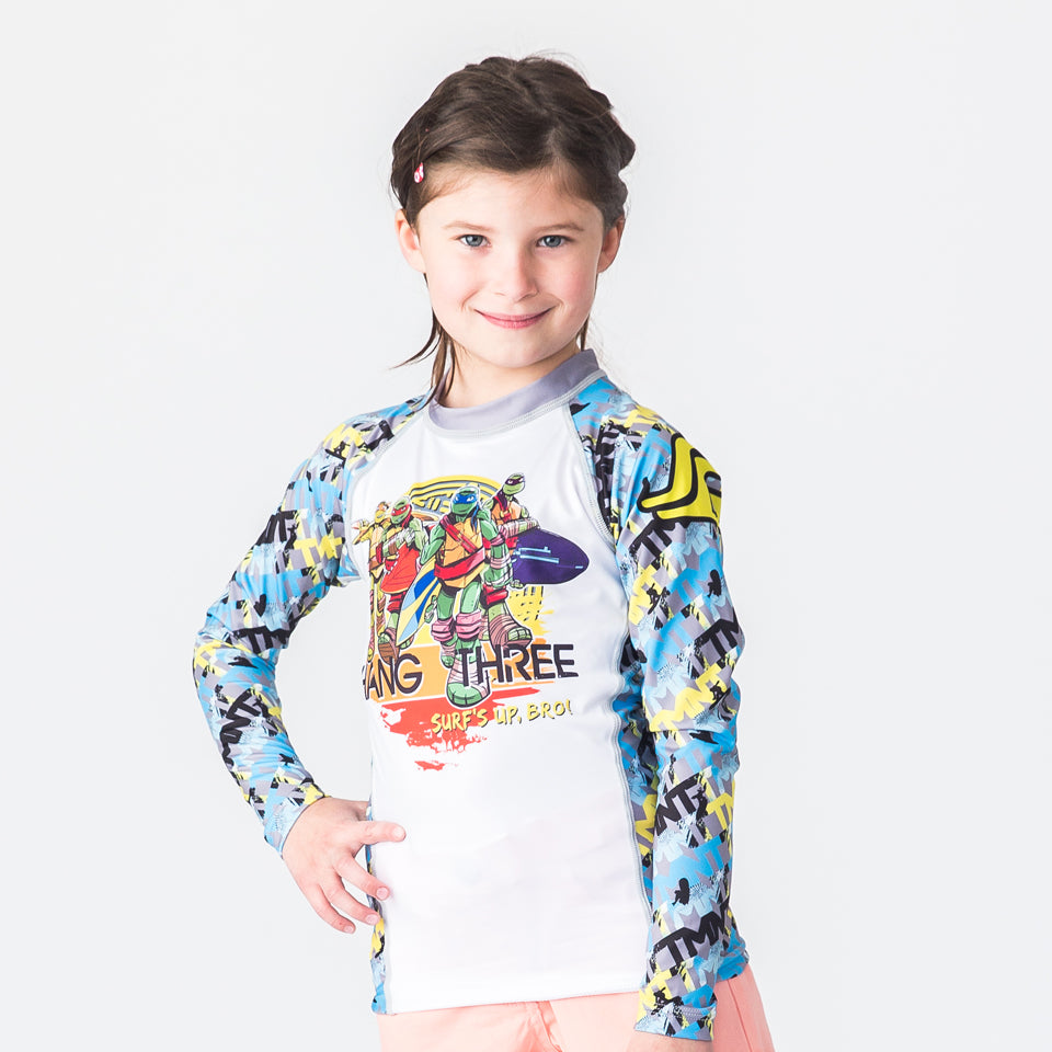 Fusion Fight Gear TMNT Hang Three Kids BJJ Rash Guard - Long Sleeve