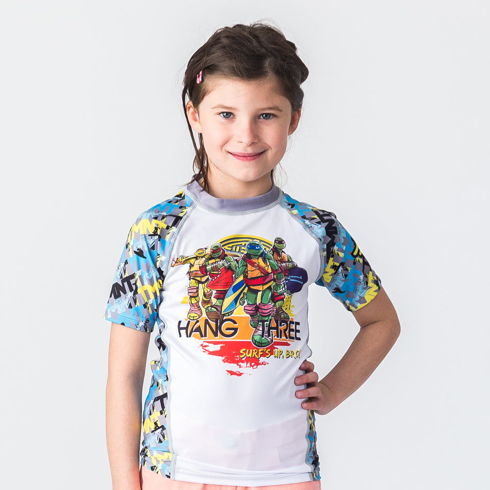 Fusion Fight Gear TMNT Hang Three Kids BJJ Rash Guard - Short Sleeve
