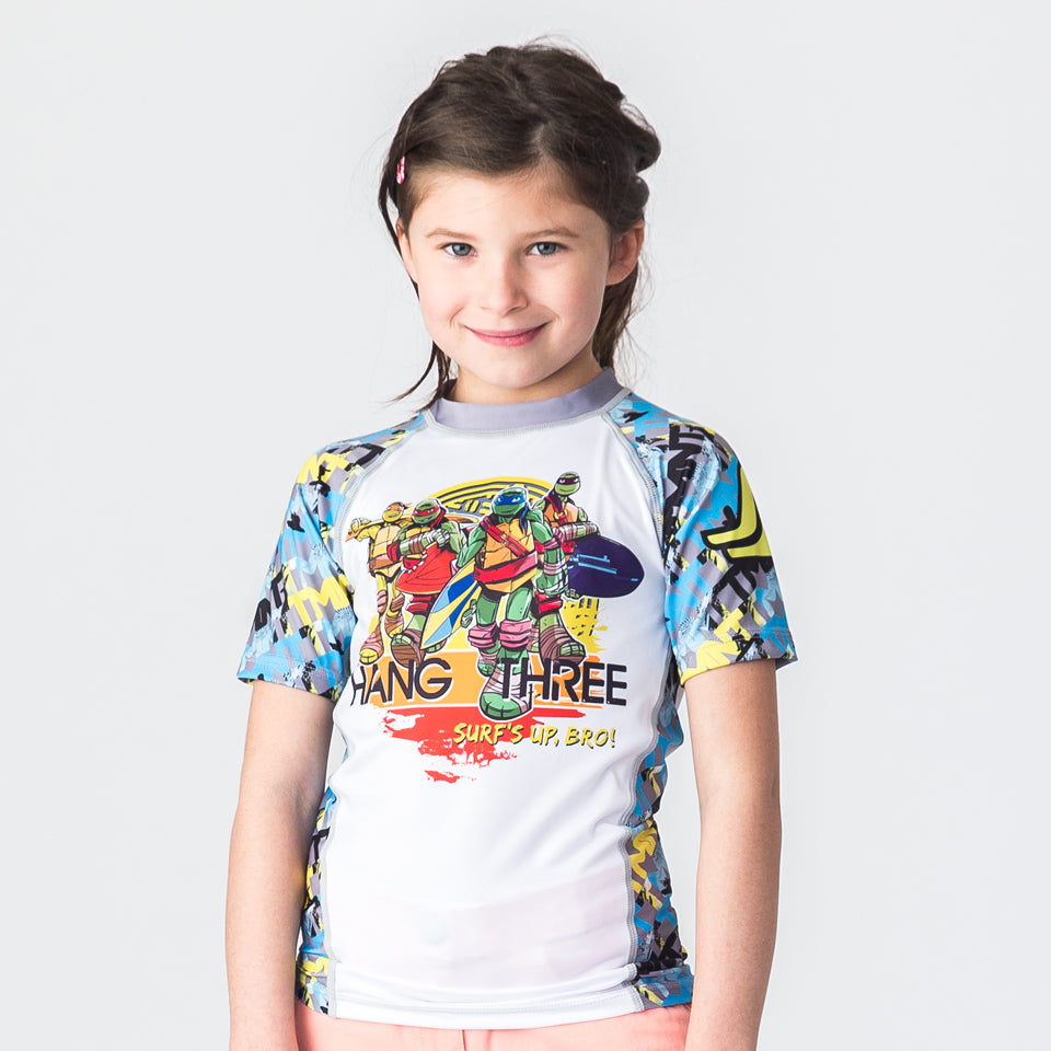 Fusion Fight Gear TMNT Hang Three Kids BJJ Rash Guard - Short Sleeve