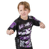 TMNT Shredder kids rash guard front fighting stance