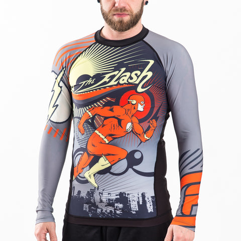 The Flash Running Man Rash guard front cropped
