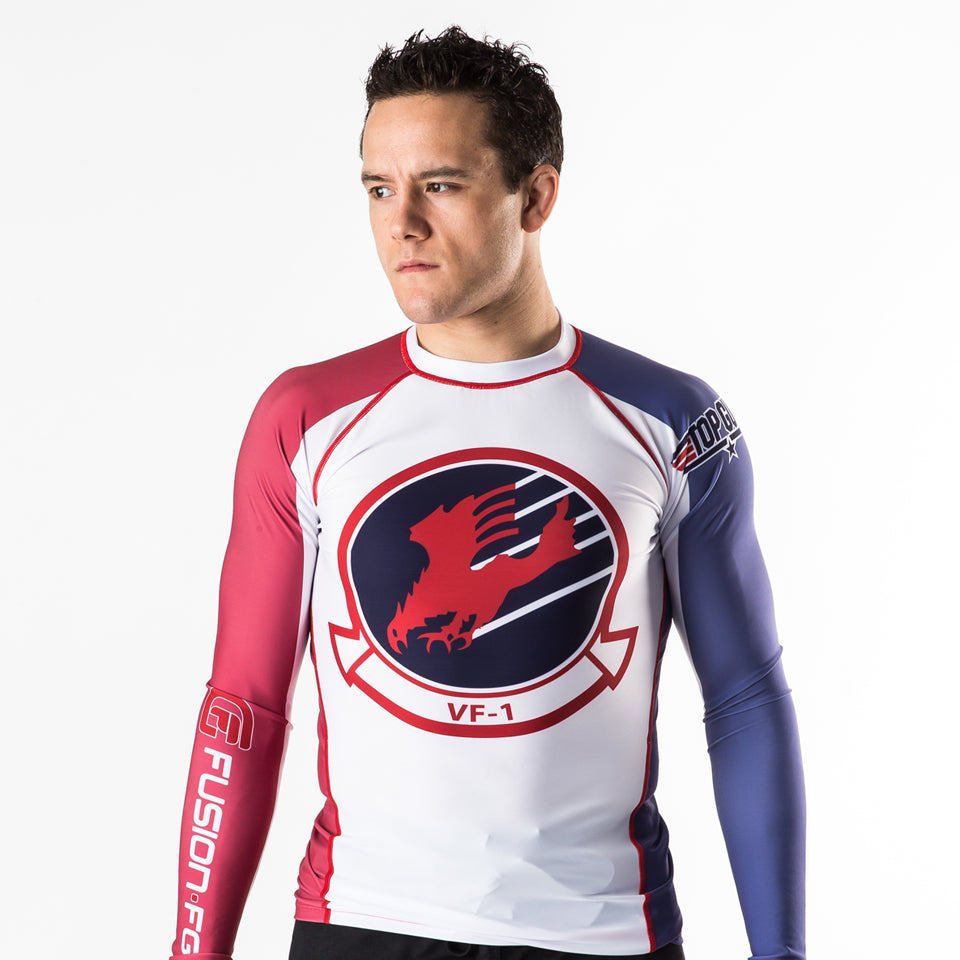 Fusion Fight Gear Top Gun Goose Volleyball Rash Guard Compression Shir